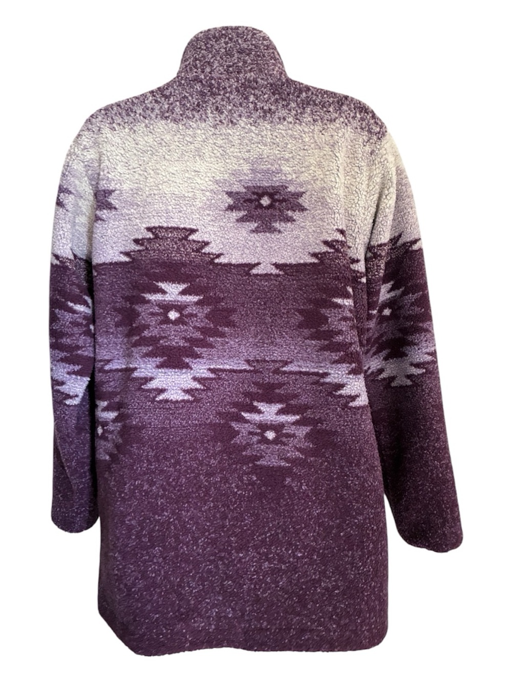 Vintage Cabela's Purple Aztec Southwest Geometric Fleece Teddy Coat Sz M - Picture 2 of 7